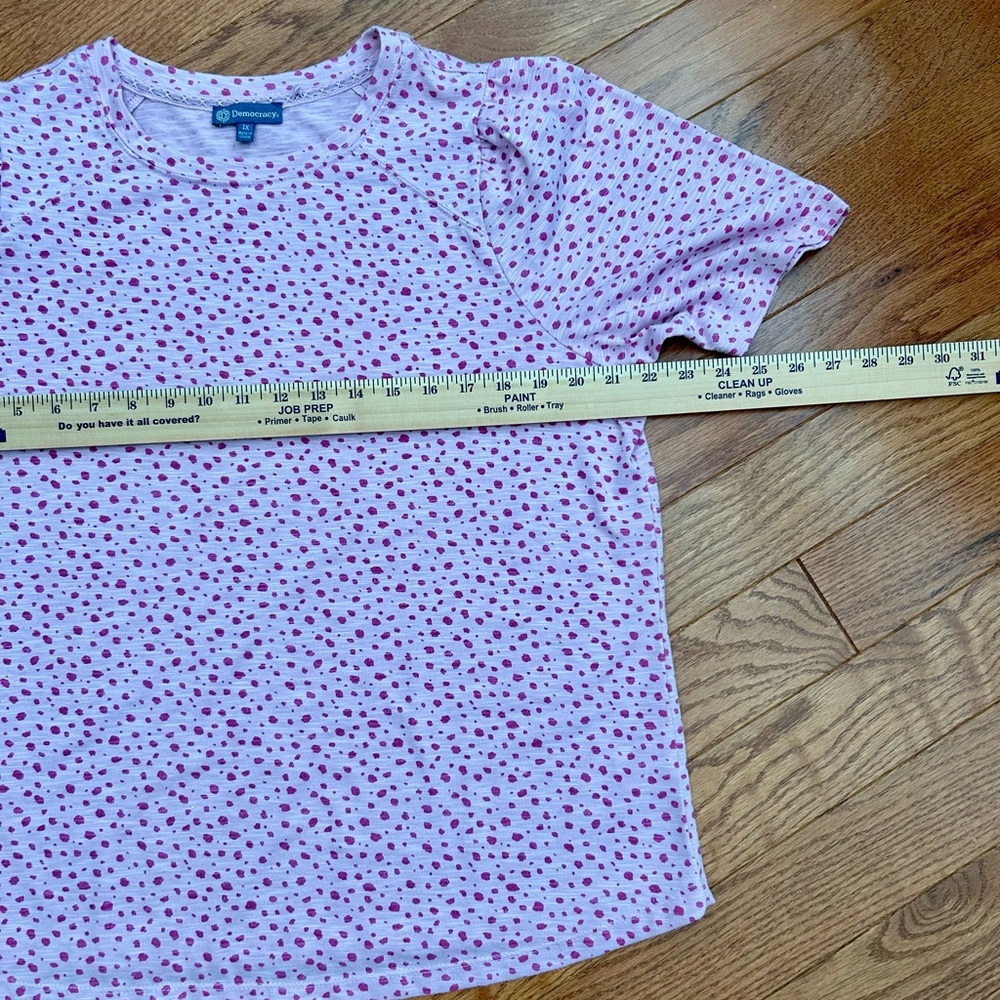 Pink on pink Democracy shirt, size 1X - Picture 3 of 7